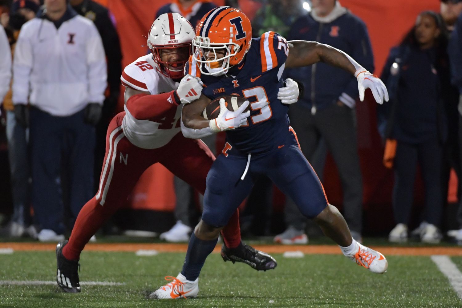 Mikai Gbayor 2023 Nebraska at Illinois football USATSI_21590520